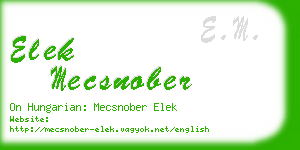 elek mecsnober business card